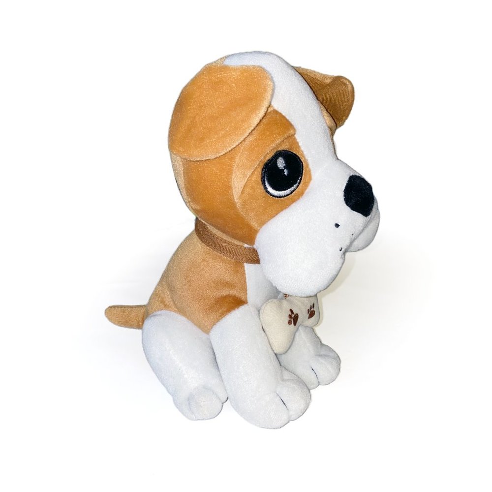 Fiesta Toys STUFFED DOG Plush Animal w/ Dog Bone C15513